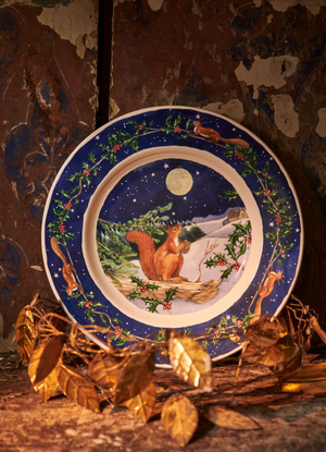 Midnight Squirrel Medium Dinner Plate, 8.5 Inch