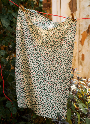 Tiny Scattered Holly Tea Towel