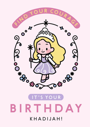 Wicked Find Your Courage Glinda Cartoon Witch Birthday Card