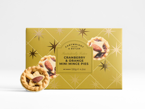 Cranberry & Orange Mini Mince Pies | Gold Christmas Carton