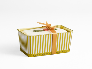 Iced Christmas Loaf Cake | Gold Christmas Tin