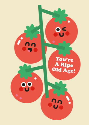 Moonpig You're A Ripe Old Age Cartoon Tomatoes Birthday Card