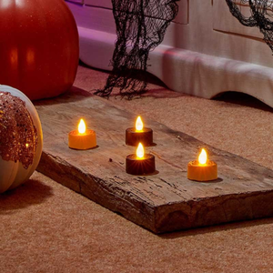 SpiderWeb LED T-Lights 4 Pack – Flickering Halloween Tea Lights