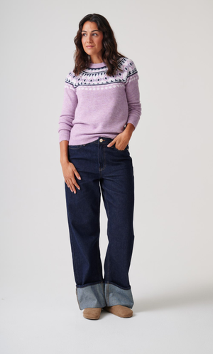Anna Rose Fair Isle Pattern Jumper - Pink/Multi