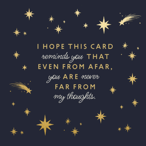 Moonpig Even From Afar Starry Typographic Thinking Of You Card