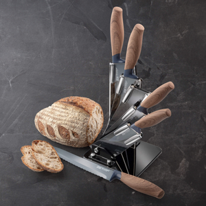 Taylors Eye Witness 5 Piece Walnut Fan Knife Block Set