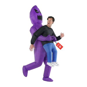 Inflatable Halloween Costume Light Up Purple Ghoul