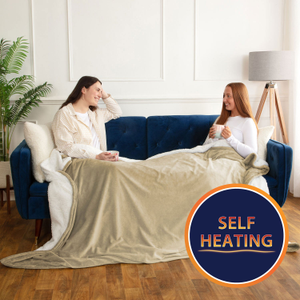 Self Heating Natural Fleece Throw Blanket