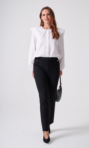 Anna Rose Slim Leg Ponte Trousers 25" Leg - Black
