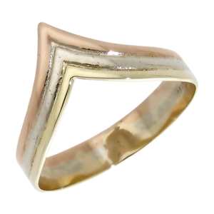 Pre-Owned 9ct Yellow Rose & White Gold Half Wishbone Ring