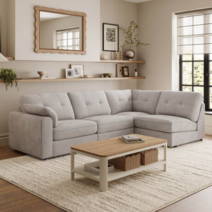 Marley 4 Seat Left Hand Modular Corner Sofa in Lila Stone Fabric - Group 4