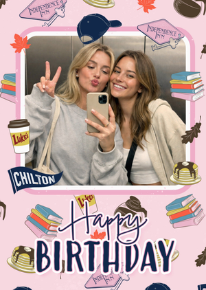 Moonpig Gilmore Girls Icon Pattern Photo Upload Birthday Card By Warner Bros