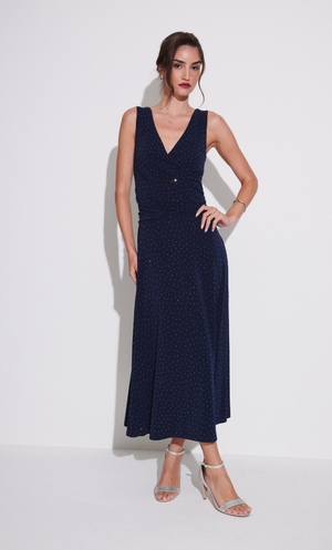 Sleeveless Embellished Maxi Dress - Midnight/Silver