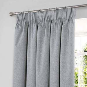 Venus Silver Blackout Ready Made Pencil Pleat Curtains