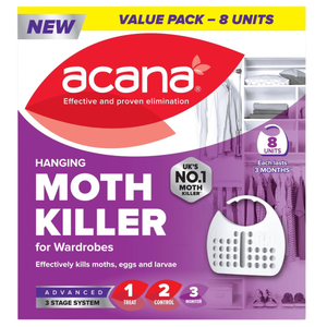 Acana Hanging Moth Killer & Freshener Lavender – 8 Pack