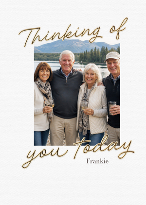 Moonpig Gold Script Photo Upload Thinking Of You Card