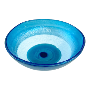 Middle Eastern Blue Glass Bowl With Eye 5.75" D