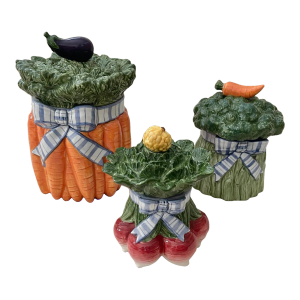 Fitz & Floyd Vegetable Garden Bouquet Canister Set