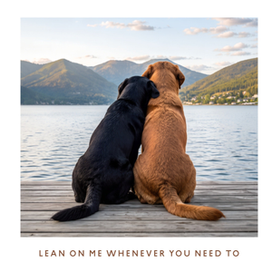 Lean On Me Whenever You Need To Photographic Dogs Support Card