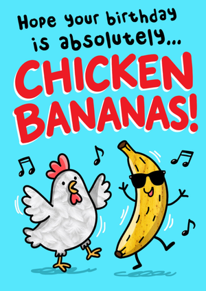 Moonpig Chicken Banana Birthday Card