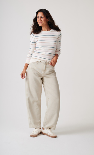 Anna Rose Striped Knit Jumper - Cream/Multi