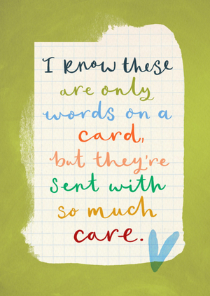 Moonpig Sent With So Much Care Hand-Lettered Thinking Of You Card