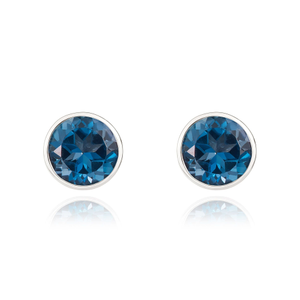 9ct Gold Round Rubover Stud Earrings — 5mm