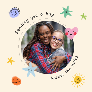 Moonpig Sending You A Hug Across The Miles Photo Upload Thinking Of You Card