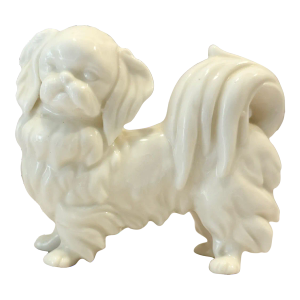 White Porcelain Pekinese Figurine