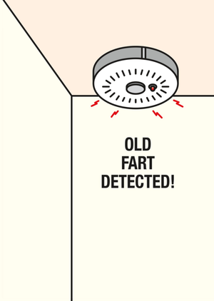 Uk Greetings Old Fart Detected Smoke Detector Funny Birthday Card