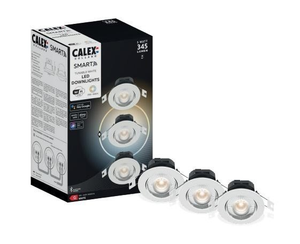 Calex Smart LED Recessed Spotlights 5W - CCT - 345 Lumen - Ø85 mm - White - 3 Pack