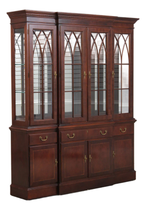 Ethan Allen Mahogany Breakfront China Cabinet