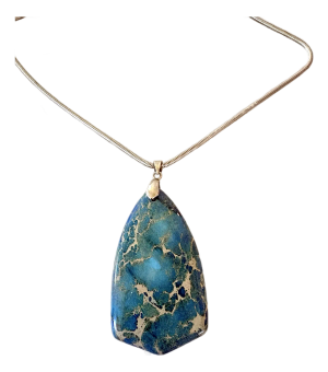 Vintage Sterling Silver Necklace With Turquoise Pendant