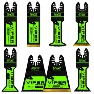 8 Piece Viper Series Bi-Metal Multitool Blade Set – Long Reach, Coarse & TiN Coated – Wood, Nails & Metal