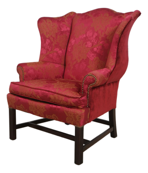 1990s Stickley Colonial Williamsburg Chippendale Style Wing Back Easy Chair