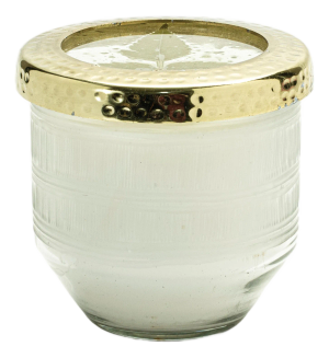 Whit Currant Scented Soy Candle with Pressed Floral Lid 4.25"D