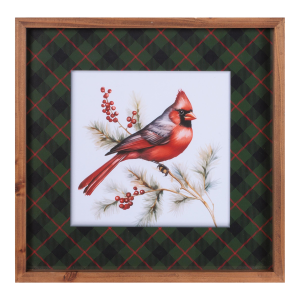 Framed Cardinal Print Wall Art 15.5"SQ