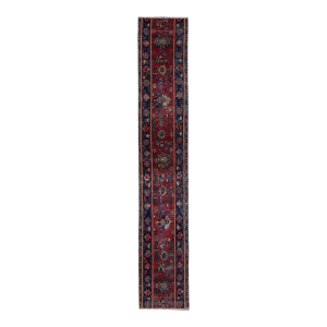 1970s Turkish Oushak Handmade Wool Cotton Red Runner Rug