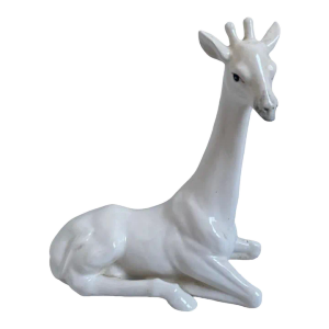 1970s Vintage Fitz and Floyd White Ceramic Giraffe Sculpture