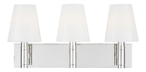 Thomas O'Brien by Visual Comfort Studio Beckham Classic 3-Light Vanity, Silver