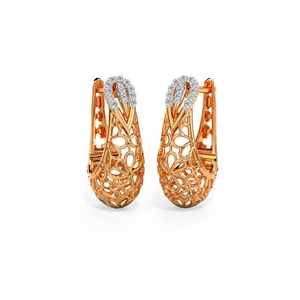 Meshy Pail Diamond Hoop Earrings
