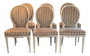 Mid 20th Century Set of Six French Louis XVI Style Dining Chairs