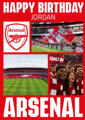 Arsenal F.c. Football Grounds Photographic Photo Upload Birthday Card