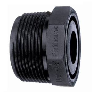 Philmac Poly Hex Reducing Bush Male x Female BSP Thread Pipe Fitting - 100mm x 50mm (4" x 2")