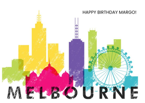 Moonpig Colourful Melbourne Skyline Card