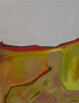 "Red Horizon" Original Abstract Acrylic Painting by Scott Spencer