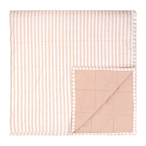 Hebden Stripe Bedspread Blush / Cotta