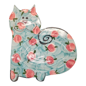 Vintage Janet Pugh Signed Cat Ceramic Platter