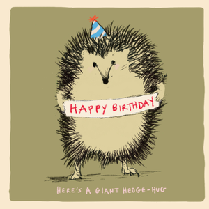 Moonpig Here's A Giant Hedge-Hug Hand-Drawn Hedgehog Pun Birthday Card