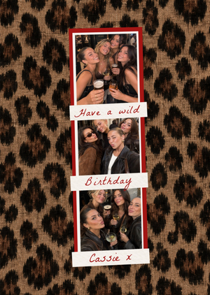 Moonpig Leopard Print Collage Photo Upload Wild Birthday Card